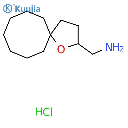 1-Oxaspiro[4.7]dodecan-2-ylmethanamine;hydrochloride structure
