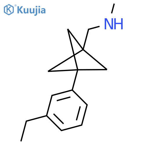 {[3-(3-Ethylphenyl)bicyclo[1.1.1]pentan-1-yl]methyl}(methyl)amine structure