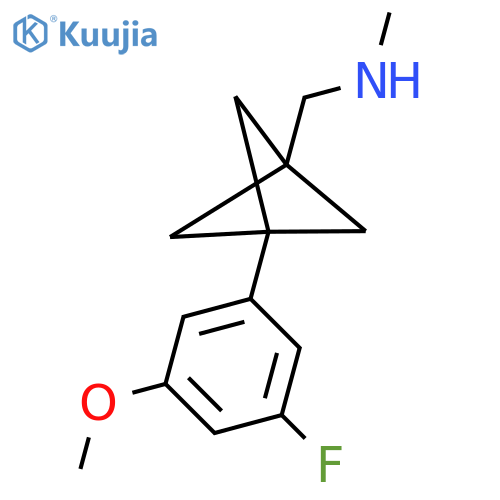 {[3-(3-Fluoro-5-methoxyphenyl)bicyclo[1.1.1]pentan-1-yl]methyl}(methyl)amine structure