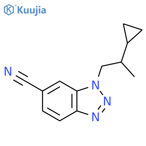 1-(2-cyclopropylpropyl)-1H-1,2,3-benzotriazole-6-carbonitrile structure