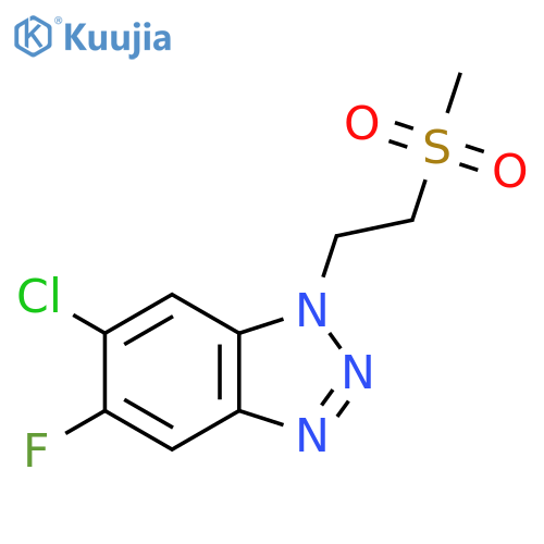 6-chloro-5-fluoro-1-(2-methanesulfonylethyl)-1H-1,2,3-benzotriazole structure