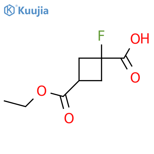 3-Ethoxycarbonyl-1-fluorocyclobutane-1-carboxylic acid structure
