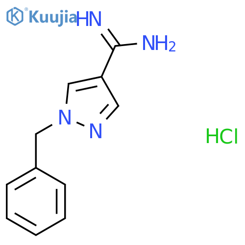 1-Benzylpyrazole-4-carboximidamide;hydrochloride structure