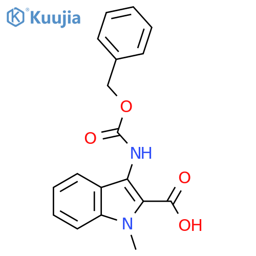 1-Methyl-3-(phenylmethoxycarbonylamino)indole-2-carboxylic acid structure