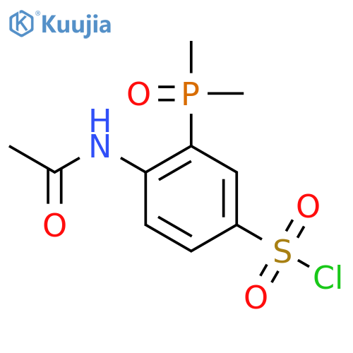 3-(Dimethylphosphoryl)-4-acetamidobenzene-1-sulfonyl chloride structure
