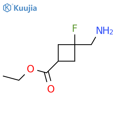 Ethyl 3-(aminomethyl)-3-fluorocyclobutane-1-carboxylate structure