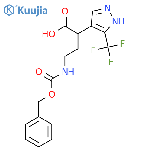 4-(Phenylmethoxycarbonylamino)-2-[5-(trifluoromethyl)-1H-pyrazol-4-yl]butanoic acid structure