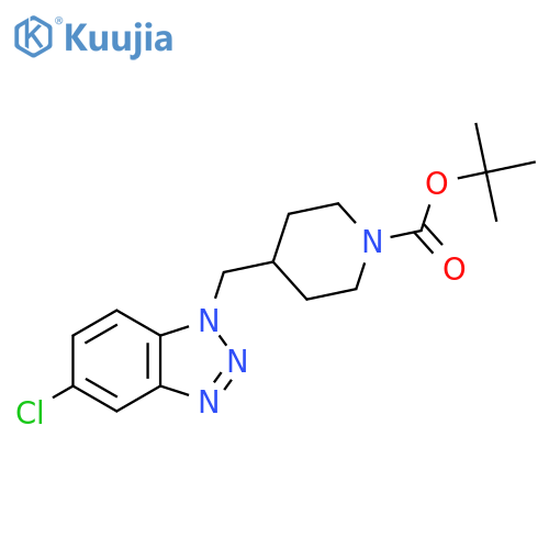 tert-butyl 4-[(5-chloro-1H-1,2,3-benzotriazol-1-yl)methyl]piperidine-1-carboxylate structure