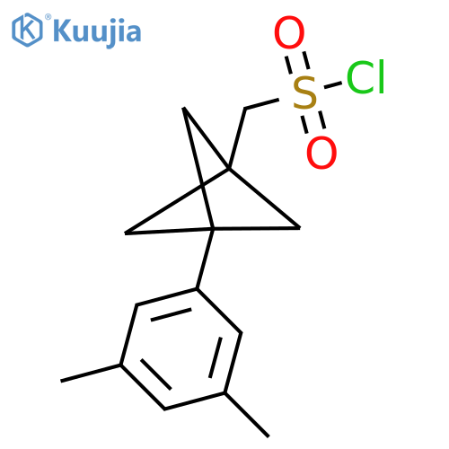 [3-(3,5-Dimethylphenyl)-1-bicyclo[1.1.1]pentanyl]methanesulfonyl chloride structure