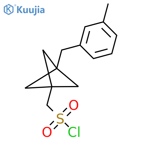 [3-[(3-Methylphenyl)methyl]-1-bicyclo[1.1.1]pentanyl]methanesulfonyl chloride structure