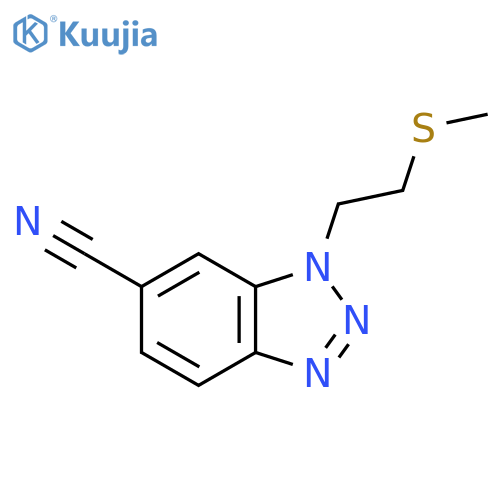1-[2-(methylsulfanyl)ethyl]-1H-1,2,3-benzotriazole-6-carbonitrile structure