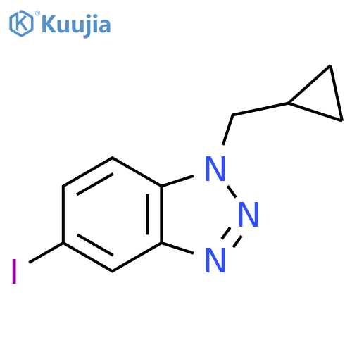 1-(cyclopropylmethyl)-5-iodo-1H-1,2,3-benzotriazole structure