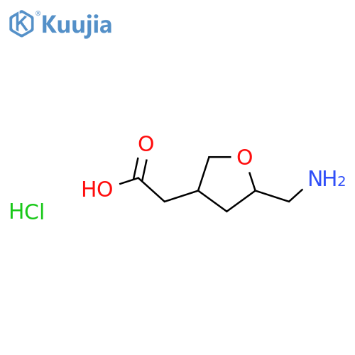 2-[5-(Aminomethyl)oxolan-3-yl]acetic acid;hydrochloride structure