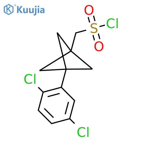 [3-(2,5-Dichlorophenyl)-1-bicyclo[1.1.1]pentanyl]methanesulfonyl chloride structure