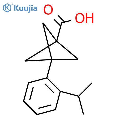 3-(2-Propan-2-ylphenyl)bicyclo[1.1.1]pentane-1-carboxylic acid structure