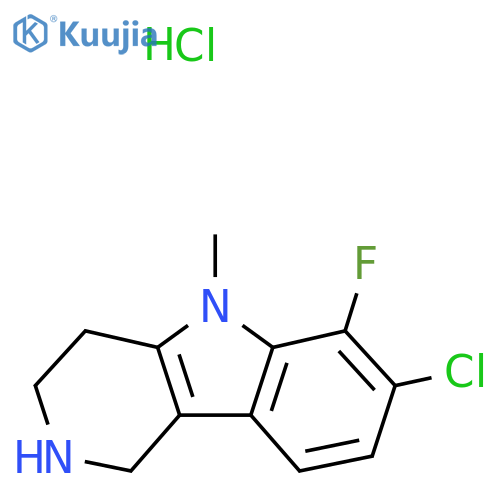 7-Chloro-6-fluoro-5-methyl-1,2,3,4-tetrahydropyrido[4,3-b]indole;hydrochloride structure