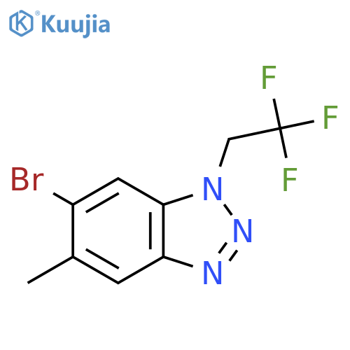 6-bromo-5-methyl-1-(2,2,2-trifluoroethyl)-1H-1,2,3-benzotriazole structure