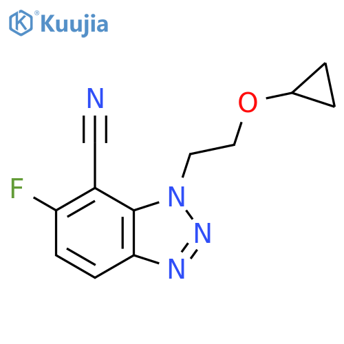 1-(2-cyclopropoxyethyl)-6-fluoro-1H-1,2,3-benzotriazole-7-carbonitrile structure