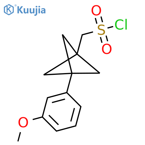 [3-(3-Methoxyphenyl)-1-bicyclo[1.1.1]pentanyl]methanesulfonyl chloride structure