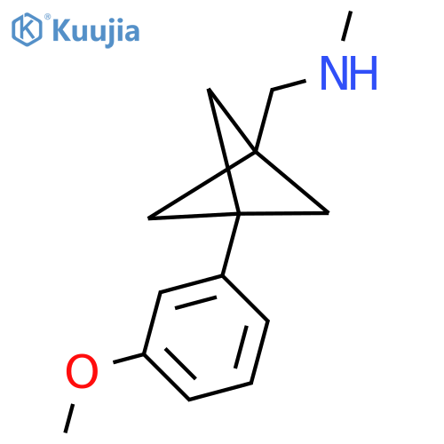 {[3-(3-Methoxyphenyl)bicyclo[1.1.1]pentan-1-yl]methyl}(methyl)amine structure
