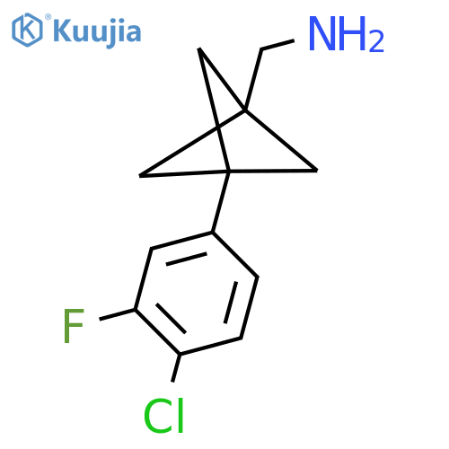 [3-(4-Chloro-3-fluorophenyl)-1-bicyclo[1.1.1]pentanyl]methanamine structure