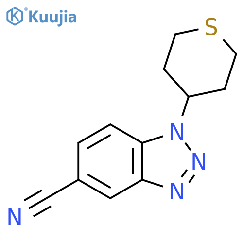 1-(thian-4-yl)-1H-1,2,3-benzotriazole-5-carbonitrile structure