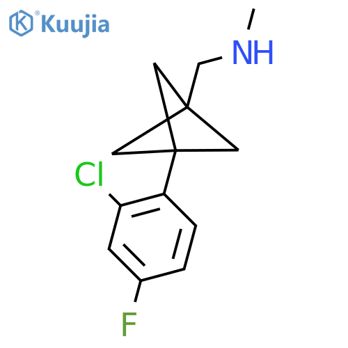 {[3-(2-Chloro-4-fluorophenyl)bicyclo[1.1.1]pentan-1-yl]methyl}(methyl)amine structure