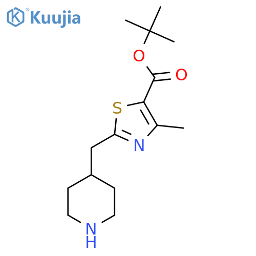 Tert-butyl 4-methyl-2-(piperidin-4-ylmethyl)-1,3-thiazole-5-carboxylate structure