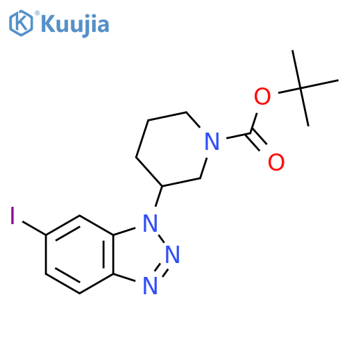 tert-butyl 3-(6-iodo-1H-1,2,3-benzotriazol-1-yl)piperidine-1-carboxylate structure