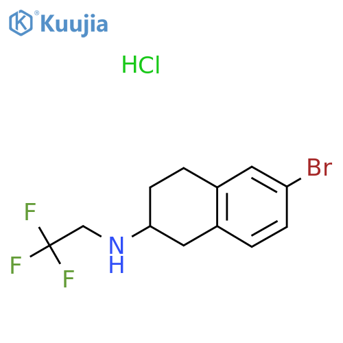 6-Bromo-N-(2,2,2-trifluoroethyl)-1,2,3,4-tetrahydronaphthalen-2-amine;hydrochloride structure