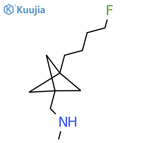 {[3-(4-Fluorobutyl)bicyclo[1.1.1]pentan-1-yl]methyl}(methyl)amine structure