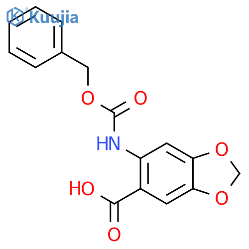 6-{(benzyloxy)carbonylamino}-1,3-dioxaindane-5-carboxylic acid structure