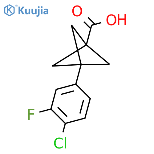 3-(4-Chloro-3-fluorophenyl)bicyclo[1.1.1]pentane-1-carboxylic acid structure
