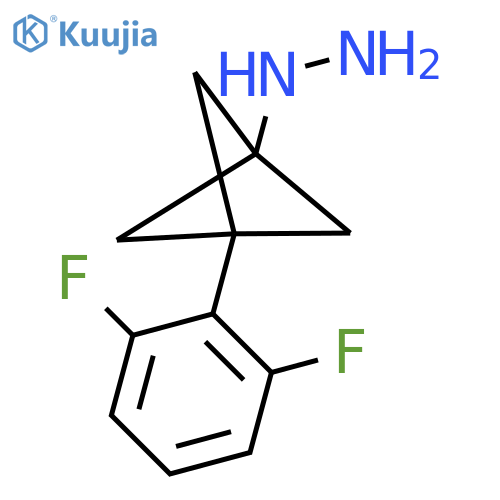 [3-(2,6-Difluorophenyl)-1-bicyclo[1.1.1]pentanyl]hydrazine structure