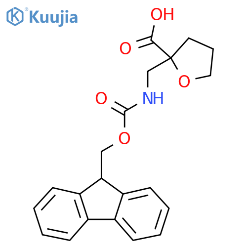 2-({(9H-fluoren-9-ylmethoxy)carbonylamino}methyl)oxolane-2-carboxylic acid structure