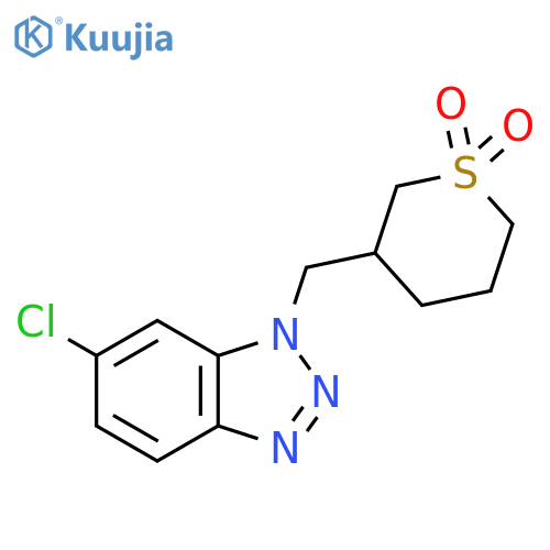 3-[(6-chloro-1H-1,2,3-benzotriazol-1-yl)methyl]-1lambda6-thiane-1,1-dione structure