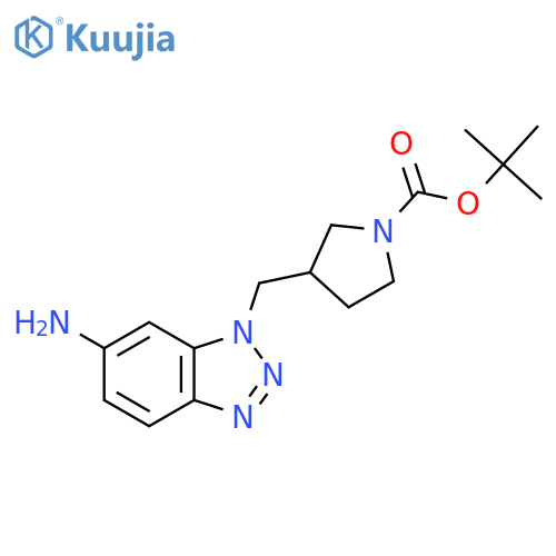 tert-butyl 3-[(6-amino-1H-1,2,3-benzotriazol-1-yl)methyl]pyrrolidine-1-carboxylate structure