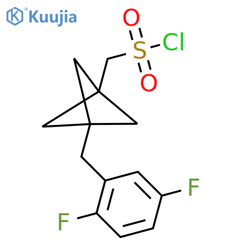 [3-[(2,5-Difluorophenyl)methyl]-1-bicyclo[1.1.1]pentanyl]methanesulfonyl chloride structure