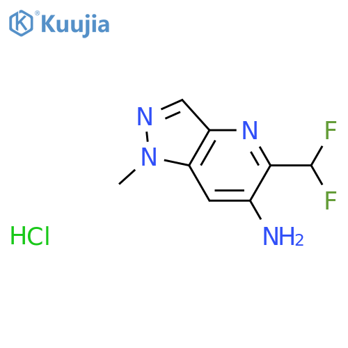 1H-Pyrazolo[4,3-b]pyridin-6-amine, 5-(difluoromethyl)-1-methyl-, hydrochloride (1:1) structure