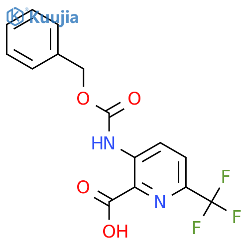 3-(Phenylmethoxycarbonylamino)-6-(trifluoromethyl)pyridine-2-carboxylic acid structure