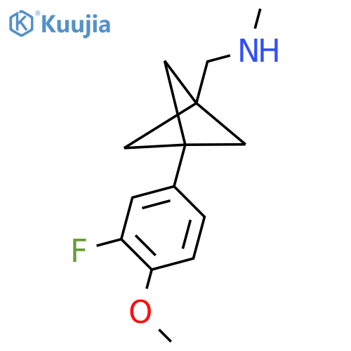 1-[3-(3-Fluoro-4-methoxyphenyl)-1-bicyclo[1.1.1]pentanyl]-N-methylmethanamine structure