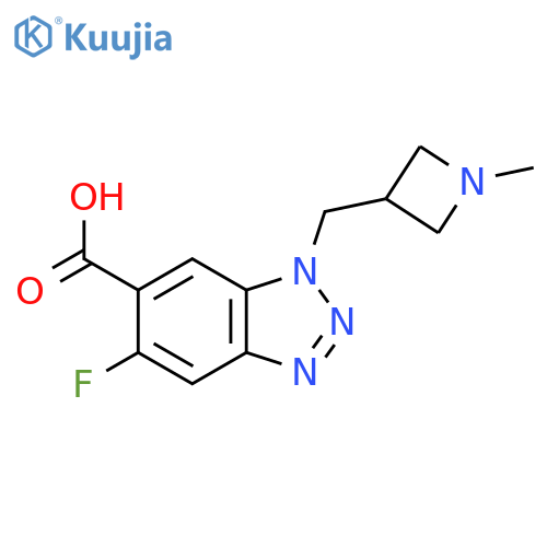 5-fluoro-1-[(1-methylazetidin-3-yl)methyl]-1H-1,2,3-benzotriazole-6-carboxylic acid structure