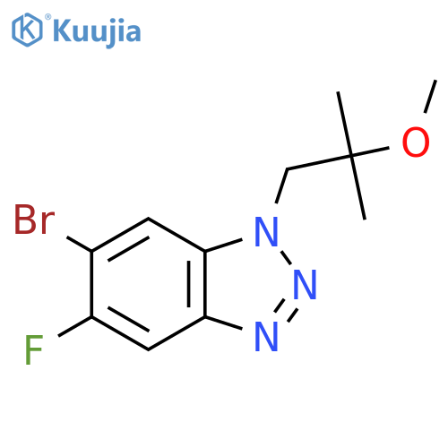 6-bromo-5-fluoro-1-(2-methoxy-2-methylpropyl)-1H-1,2,3-benzotriazole structure