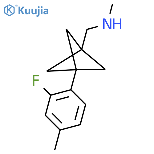 {[3-(2-Fluoro-4-methylphenyl)bicyclo[1.1.1]pentan-1-yl]methyl}(methyl)amine structure