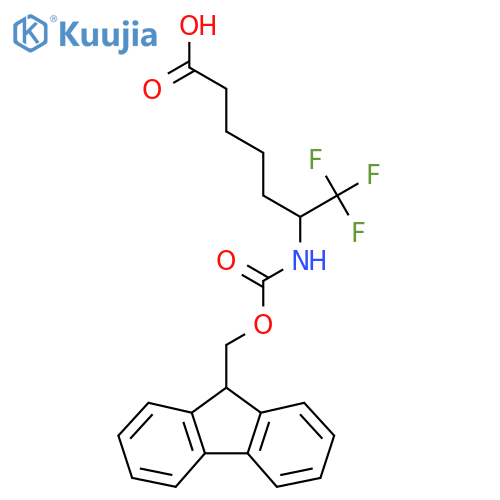 6-({[(9H-fluoren-9-yl)methoxy]carbonyl}amino)-7,7,7-trifluoroheptanoic acid structure