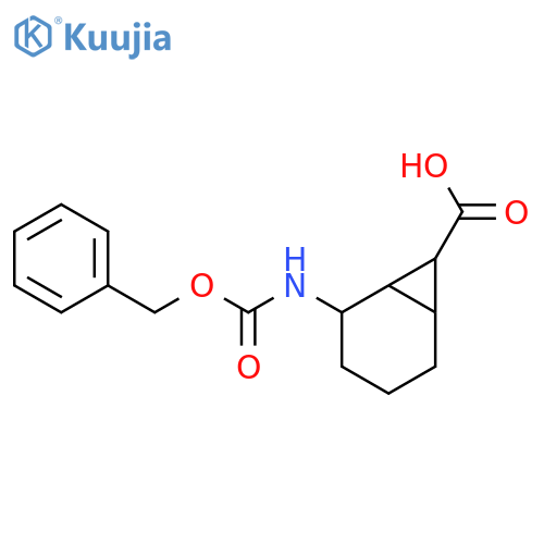 2-(Phenylmethoxycarbonylamino)bicyclo[4.1.0]heptane-7-carboxylic acid structure