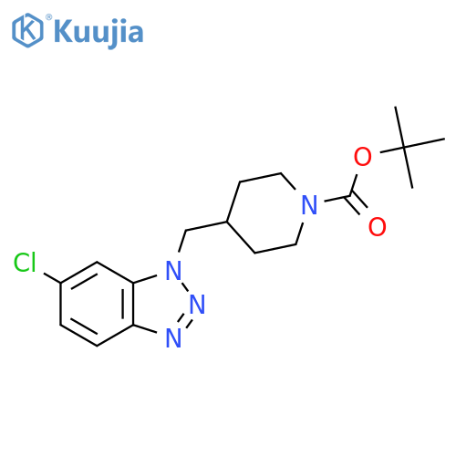 tert-butyl 4-[(6-chloro-1H-1,2,3-benzotriazol-1-yl)methyl]piperidine-1-carboxylate structure