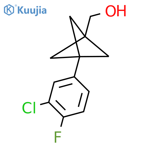 [3-(3-Chloro-4-fluorophenyl)-1-bicyclo[1.1.1]pentanyl]methanol structure