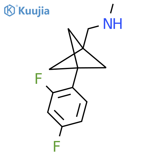 {[3-(2,4-Difluorophenyl)bicyclo[1.1.1]pentan-1-yl]methyl}(methyl)amine structure