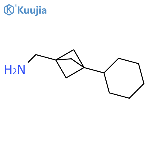 (3-Cyclohexyl-1-bicyclo[1.1.1]pentanyl)methanamine structure